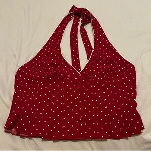 Red polka dot top